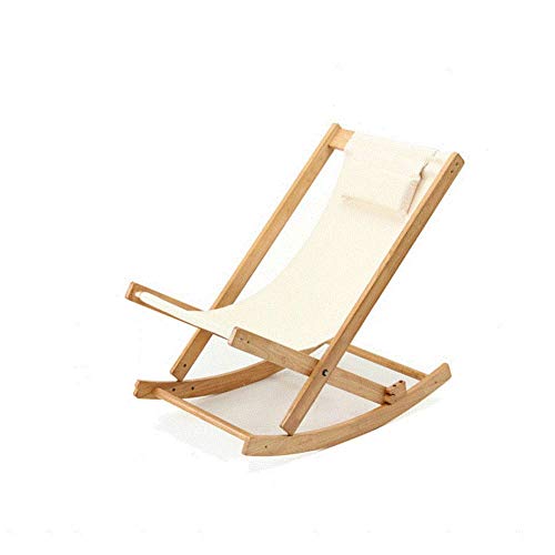 Home Recliner Rocking Chair Solid Wood Beach Chair Lazy Leisure Chair Single Recliner Camping Chair...