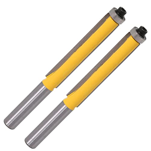 Mèche de garniture affleurante 2 pouces avec roulement et tige 8mm pour gabarit bois