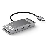 WJESOG DisplayPort to 3 HDMI Splitter, DP 1.4 to HDMI Multi Monitor 3 Port Support Dual 4K@60Hz Compatible Windows and Mac OS