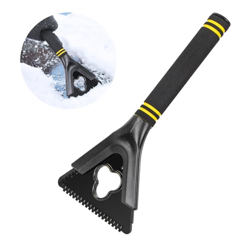 Qoosea 1 Piezas Rascadores de Hielo para Coche, Pala de Nieve Parabrisas de Coche y Ventanas, Rasqueta Quita-Hielo con Mango Suave Antideslizante, Raspador para Los Coches y Camionetas Pequenas
