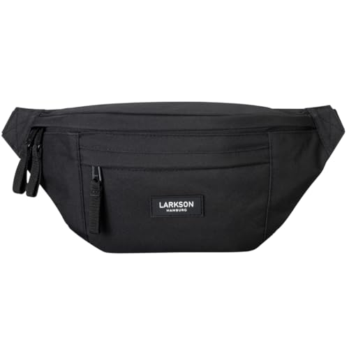 LARKSON Bauchtasche Damen & Herren Schwarz - Ole - Hüfttasche für Sport...
