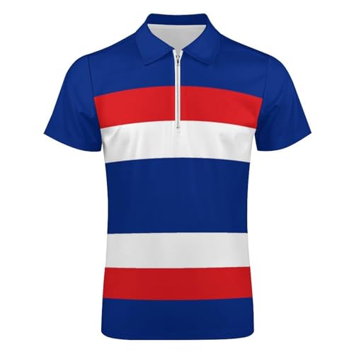 Polo drapeau thaïlandais homme slim fit en coton bleu taille S au 3XL