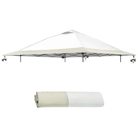Jorohiker 13x13 Canopy Replacement Top Cover,Single Tier Waterproof Instant Canopy Vented Top，Silver Coated Oxford Pop Up Canopy Replacement Cover for Outdoor Garden Camping(Top Only,396 * 396cm Cover