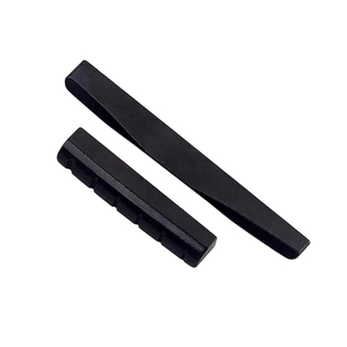 2 ピース/セット黒牛骨ギターブリッジサドルとナットフォーク/クラシックエレクトリックアコースティックギター用 ギターナットアクセサリー