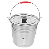 PLAFOPE Cubo de Acero Inoxidable con Tapa Resistente para Almacenamiento Múltiple Balde de Agua y Cubitera Pequeña para Fiestas y Uso Doméstico