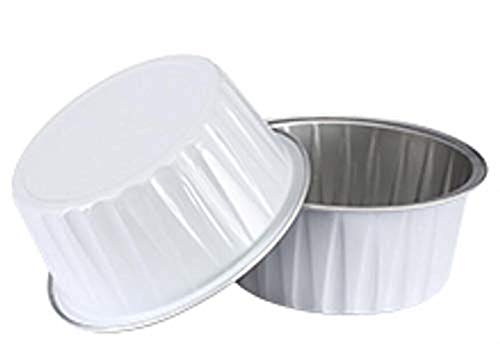 KEISEN 3 25 mini Disposable Aluminum Foil Cups 125ml 100PK 4OZ for Muffin Cupcake Baking Bake Utility Ramekin Cup WHITE