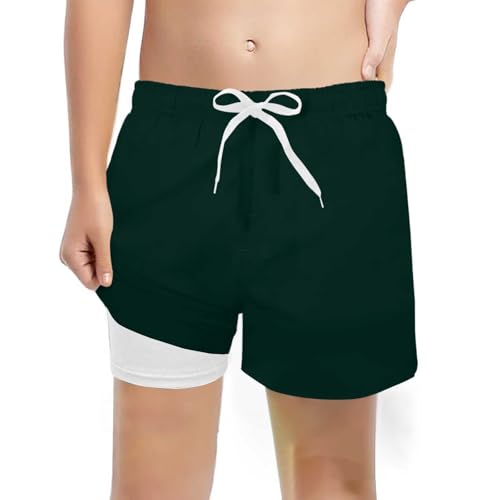 Genérico Bañador Niño Ropa de Baño Bañadores Cortos para Lunares con Forro 2 en 1 Compresión Traje Secado Rápido Shorts Natacion Protección UV 50 Natación 7 a 14 años