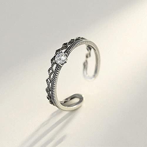 Élégant Anneau Double Couche Pour Femmes - S925 Thai Hollow Diamond Shape Cuff Open Finger Ring, Shiny Analog Diamond Joint Ring, Womens Anniversary Jewellery Gifts, Photo Color – Image 5