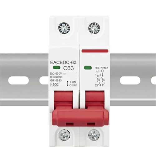 Disyuntor fotovoltaico 1000V CC 2P de 6A para protección contra sobrecargas 3