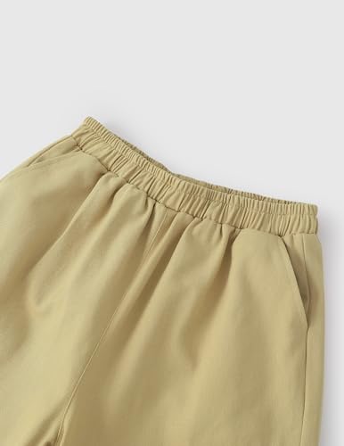 Image of Girls Cargo Pants Elastic Waist Jogger Pants Loose Trousers with Pockets Sweatpants for Kids 4-14Years
