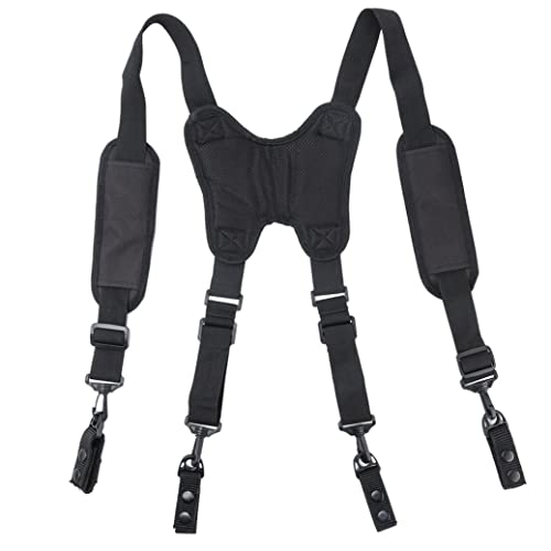 Bretelles de ceinture à outils, bretelles de travail robustes avec clips, sangles réglables rembourrées confortables en forme de H pour électricien charpentier, bretelles de ceinture à outils