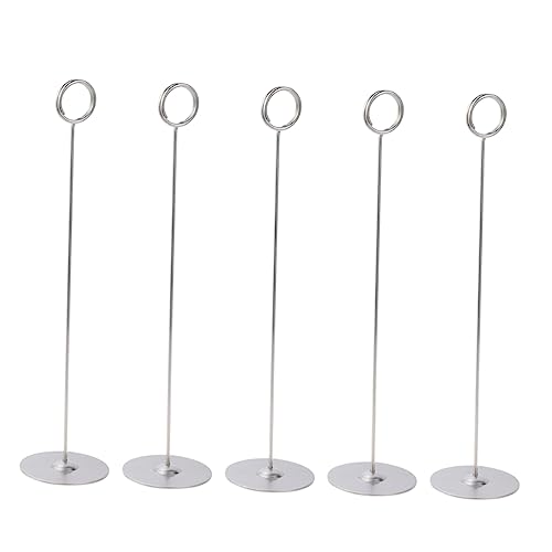 STOBAZA 5pcs Stainless Steel Table Number Holder for Wedding Banquet Restaurant Photo Stand
