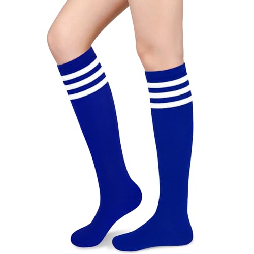 Sarfel Royal Blue Knee High Socks Women Long Blue Socks for Women Striped Sock Womens Tube Sock Crayon Costume Adult Womens