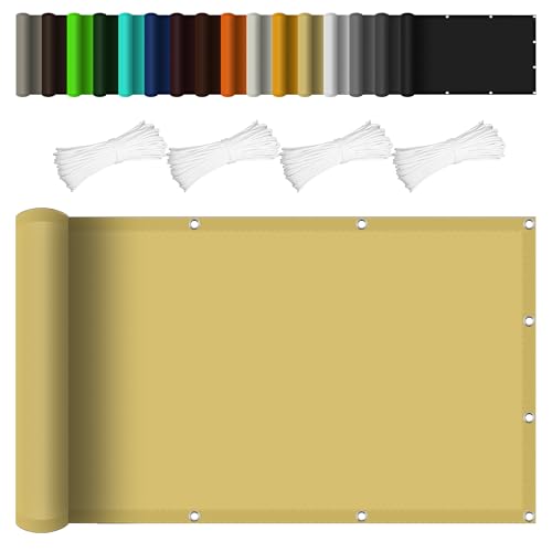 Voile d'auvent contre la chaleur de terrasse bâche polyester imperméable jaune sable - 2