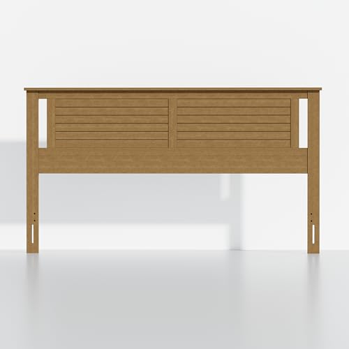 ComfIQ Serene King Size Shiplap-Inspired Headboard in Stained Pine