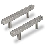 goldenwarm 25Pack Drawer Pulls Brushed Nickel Cabinet Pulls 3 inch Modern Kitchen Cabinet Hardware for Cupboard, Silver Cabinet Handles for Dresser and Bathroom 5in Overall Length