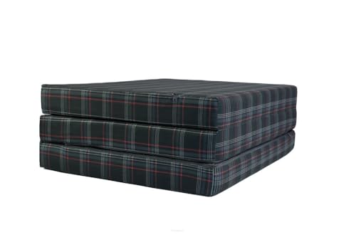 FORTISLINE Klappmatratze 195x80x9 cm, 3-teilige Faltmatratze, Gästematratze, Reisematratze und Campingmatratze, Schaumstoffmatratze mit abnehmbarem Bezug, Oeko-TEX, hergestellt in der EU