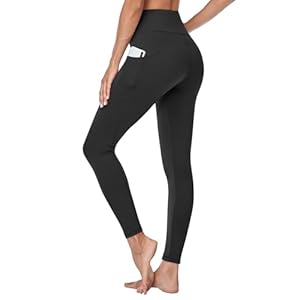 Gayhay Leggings with Pockets for Women – High Waisted Tummy Control Soft Compression Yoga Pants for Workout Running Gym