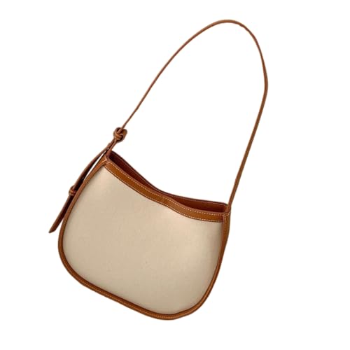 Sac à bandoulière en toile pour femme : grand sac à main marron souple