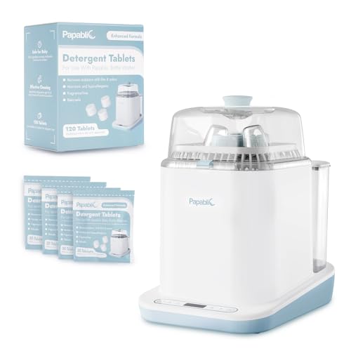 Image of Papablic Bottle Washer and Sterilizer and Dryer, All-in-One Bottle Washer for Bottles, Pump Parts, & Baby Essentials - Upgraded Powerful Deep Clean Baby Bottle Washer with 120 Detergent Tablets