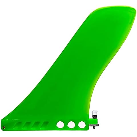 saruSURF 9" US box center Fin Safety Flex Soft replacement for longboard Race SUP Cruise Stand up Paddleboard River Surf Fishing airSUP AIR7 Skeg with Screw (Green) Cover