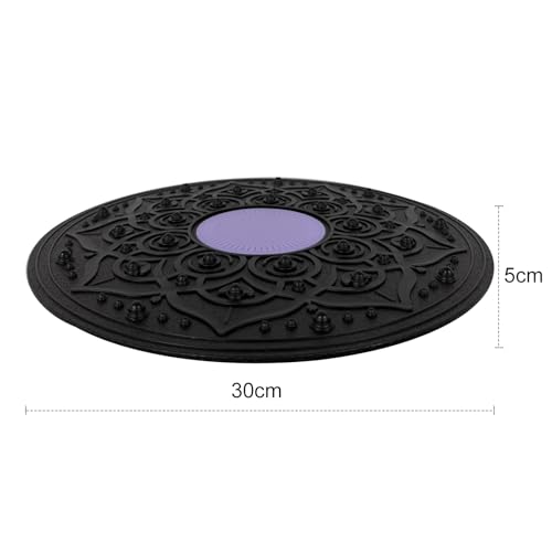 Balance Board, Wackelbrett Ø 30cm, Gleichgewichtstrainer für Erwachsene & Kinder, Yoga und Physiotherapie Board, Geeignet zum Stärken der Stabilität und Ganzkörper Training (Violett)