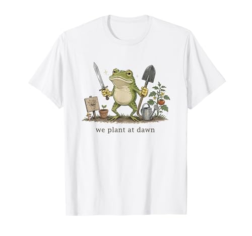 Women We Plant at Dawn Funny Gardening Frog Gardener Farmer T-Shirt