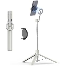 TONEOF 68" Magnetic Tripod Beige Gray Bundle with Phone Mount Black,1 Pack Quick Installation & Easy Removal Clip for All Phones/Magnetic Tripod/Smartphone Magnet Mounts
