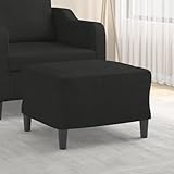 Teenpull Fußhocker Schwarz 60x50x41 cm, Stoffbezug, Beistellhocker für Wohnzimmer, Schlafzimmer, Robustes Holzgestell, Bequeme Fußablage