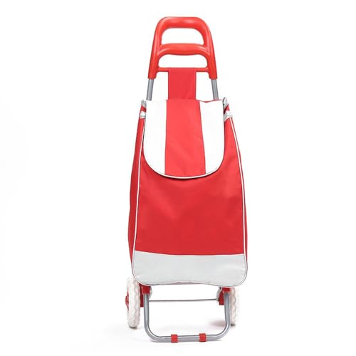Image of Multipurpose Foldable Shopping Trolly with Removable Bag Shopping Cart for Grocery, Fruit, and Vegetable (SD-1) (Red)