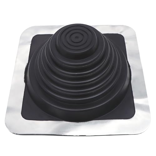 Zadery Metal Roofing Pipe Flashing Boot, For Tube OD 1/4' to 5', Square Base Silicone Flashing Boot for Wood Stoves, Chimneys, Exhaust Vents,