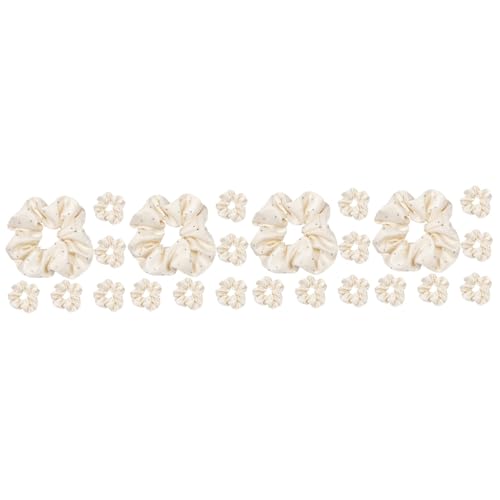Élastiques à cheveux filles pour le sport et l'école - 24 pièces blanches avec strass