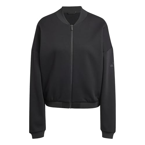 adidas Women's Essentials Contemporary Logo Bomber Jacket, Black, M