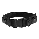 MiOYOOW Taktischer Gürtel, Verstellbarer Kampfgürtel mit 2 Abnehmbaren Magazintaschen Polizei-Hüftgürtel für Polizei Sicherheit Jagd Wandern Camping (Gürtelschnalle Farbe ist Zufällig)