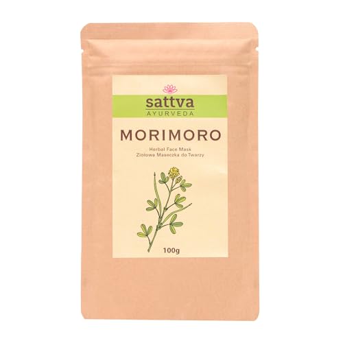 Sattva MORIMORO Kräutergesichtsmaske mit Moringa & Marokkanischem Lava-Ton – ANTI-AGING Maske - Natural Herbal Face Mask - Natürliche Pflege Gegen Falten, Ton-Ausgleich, 100 g