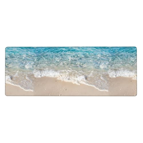 Tapis de souris de jeu grand format finition mer azur et caoutchouc stable