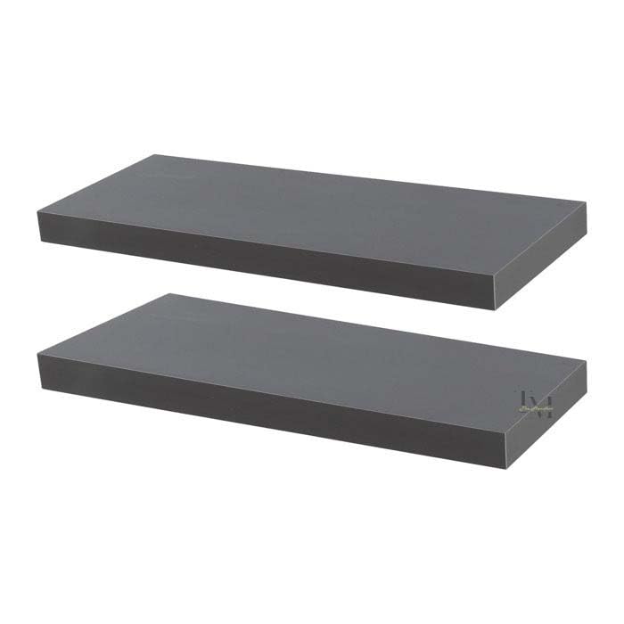 Wooden Wall Hanging Rack Shelf Wall Floating Modern Desgin Shelf for Living Room Bedroom and Office Decoration (Grey)-image-7