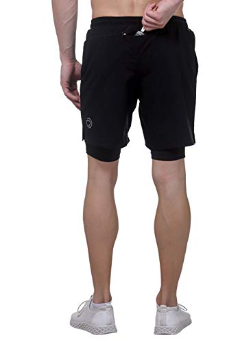 Image of TRUEREVO - 2 in 1 Running Sports Shorts for Men with Mobile Phone Pocket - Quick Dry & Lightweight Moisture-Wicking Active Wear, Gym Shorts for Men Workout - Double Layer Half Pant with Inner Tights