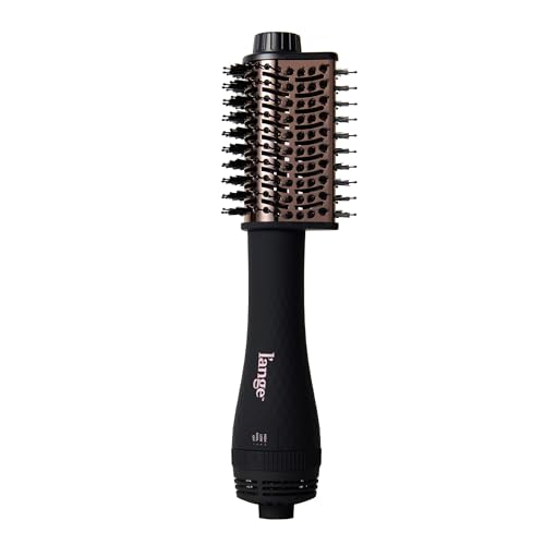 L’ANGE HAIR Le Volume Elevé 65MM 2-in-1 Titanium Brush Dryer | Dry and Style | Unique Teardrop Shape Barrel | 3 Heat Settings | 360° Vented Airflow | Ionic Technology for Frizz-Free Styling (Black)