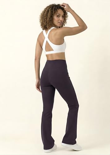 Image of Rock Paper Scissors Premium Flare Gym Pants High Waist Stretchable Flared Leggings with Pockets Gym wear /Active Wear Tights Yoga Pants Womens Workout Tights Gym Tight Black
