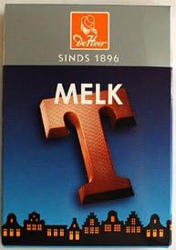 De Heer Chocolate MELK Letter (Chocolade MILK Letter) size 2.25 oz / 65 gr (Letter (T) Milk / Melk)