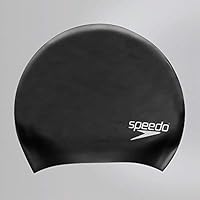 Speedo Unisex Erwachsene Badekappe für Lange Haare | Badekappe | Ziepfrei | Einfaches Aufsetzen Trainingshilfen, Schwarz, Einheitsgröße