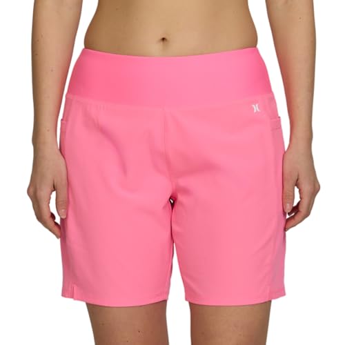 Image of Hurley 5 inch /7 inch High Waisted Swim Shorts Women, Board Shorts with Pockets & Inner Liner, Quick Dry Swim Trunk, UPF 50+
