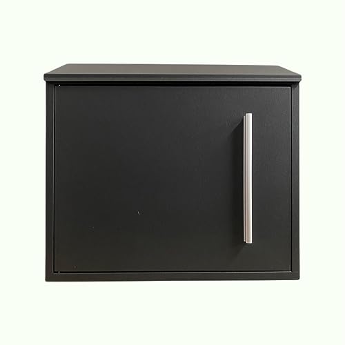 One of a Kind Design UK Lockable Post Box for Outside Wall – Waterproof Mailbox with Newspaper Slot Secure Outdoor Letterbox for Home or Office Modern Wall-Mounted Postbox - Black