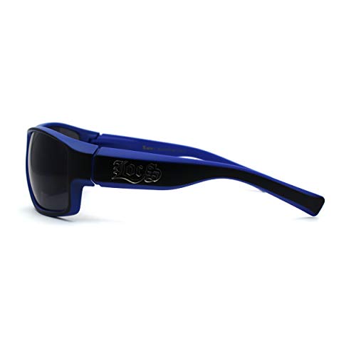 Locs Mens 2-tone Warp Around Biker Style Plastic Sunglasses3