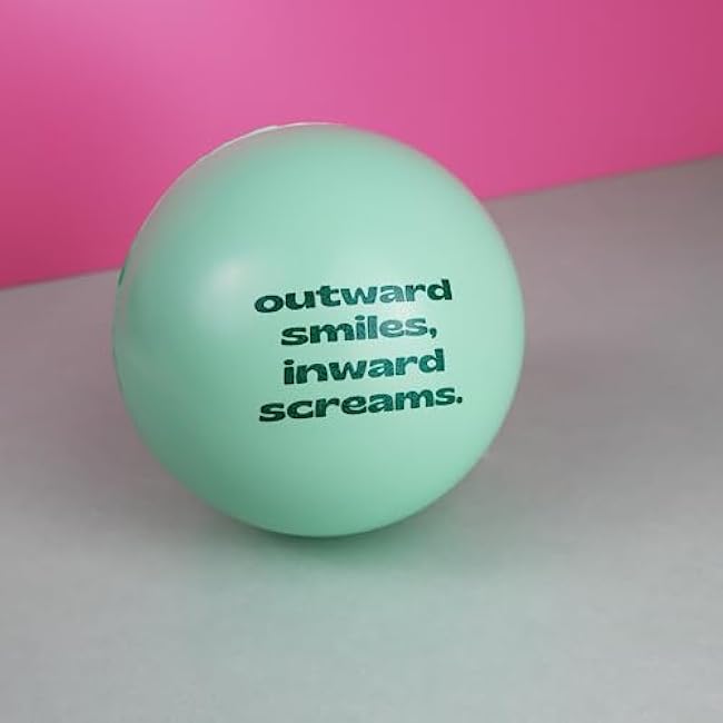 Funny Stress Ball Grip Strengtheners, Outward Smiles, Inward Screams, Gag Gifts for Coworkers (Pack of 3)