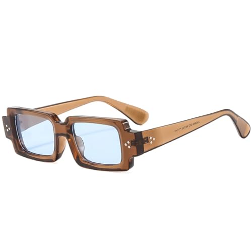 Lunettes de soleil UV400 rétro style vintage avec rivets chic pour homme et femme