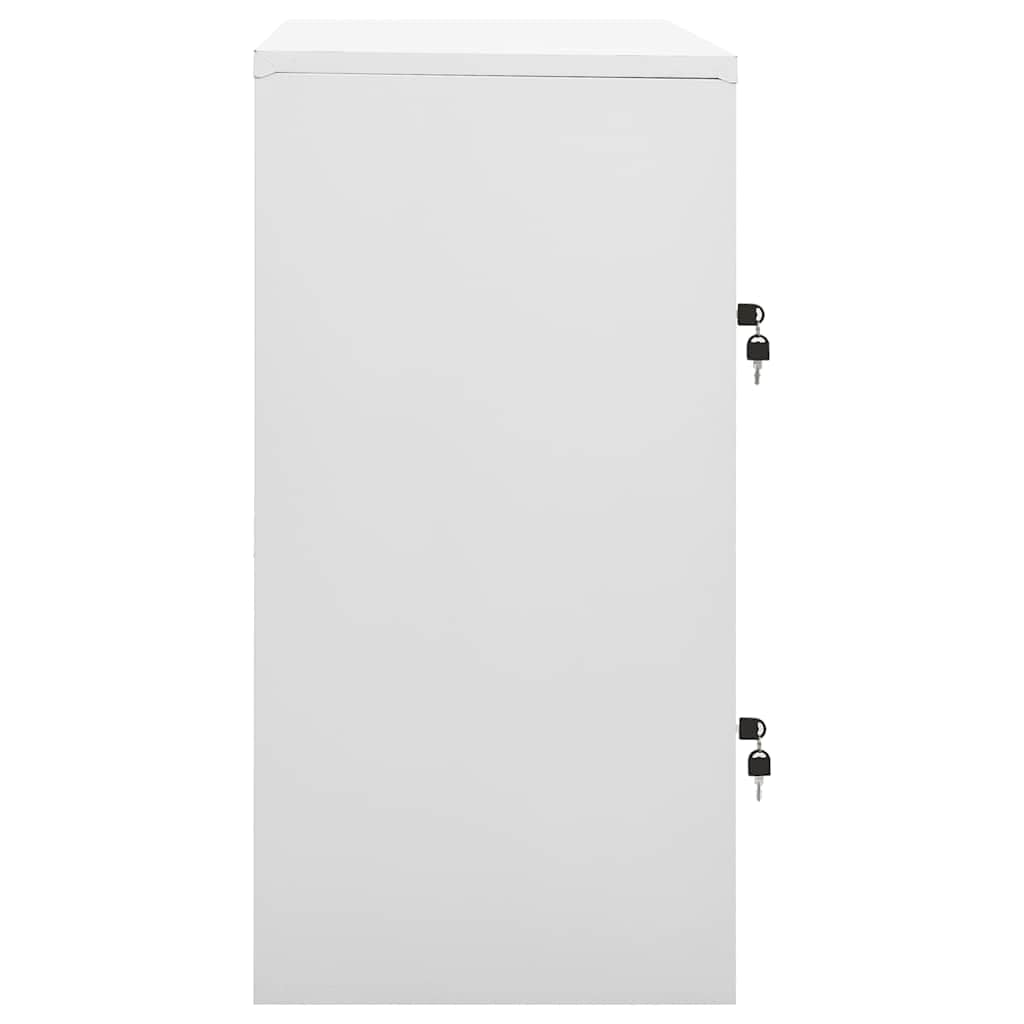 Szafki ze stali jasnoszare 90 x 45 x 92,5 cm z 4 szafkami, zestaw 5 zamykanych na klucz, do biura, szkoły, korytarza, kuchni i uniwersalnego miejsca do przechowywania