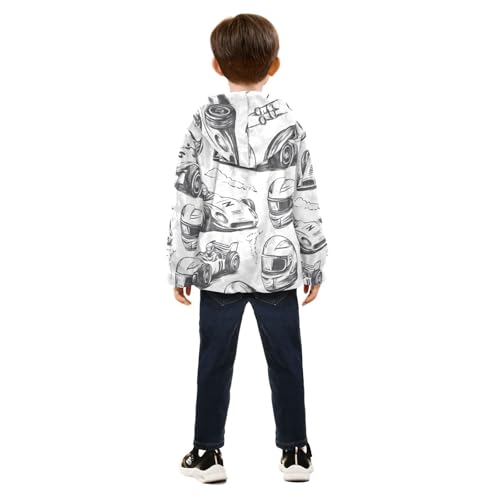 Car Girls Fleece Jacket Girls Fall Jacket Girls Zip Up Hoodie Girls Sherpa Jacket 2-10T4