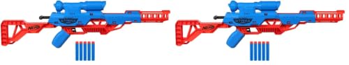 Image of Nerf Alpha Strike Mantis LR-1 Dart Blaster with Targeting Scope and 5 Official Nerf Elite Foam Darts - Easy Load Prime Fire | Ages 8+ | Birthday Gift for Kids (Pack of 2)